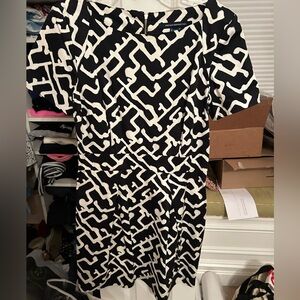 FRENCH CONNECTION black and white patterned dress, amazing worn condition size 6